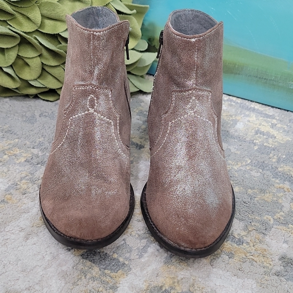 Seychelles Ankle Boots - Suede & Silver Metallic Chelsea Style Western - Picture 7 of 14